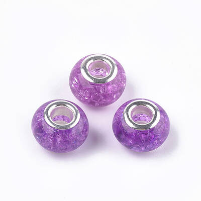 Crackle Resin European Beads