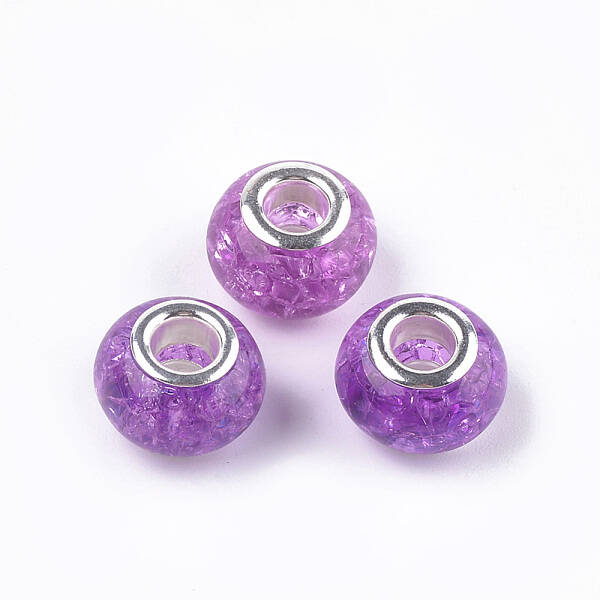 Crackle Resin European Beads