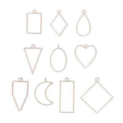 10Pcs Alloy Open Back Bezel Pendants