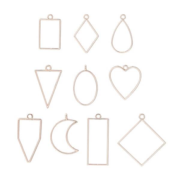 10Pcs Alloy Open Back Bezel Pendants