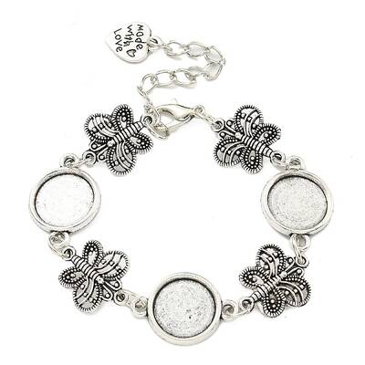Antique Silver Plated Alloy Link Chain Bracelet Making