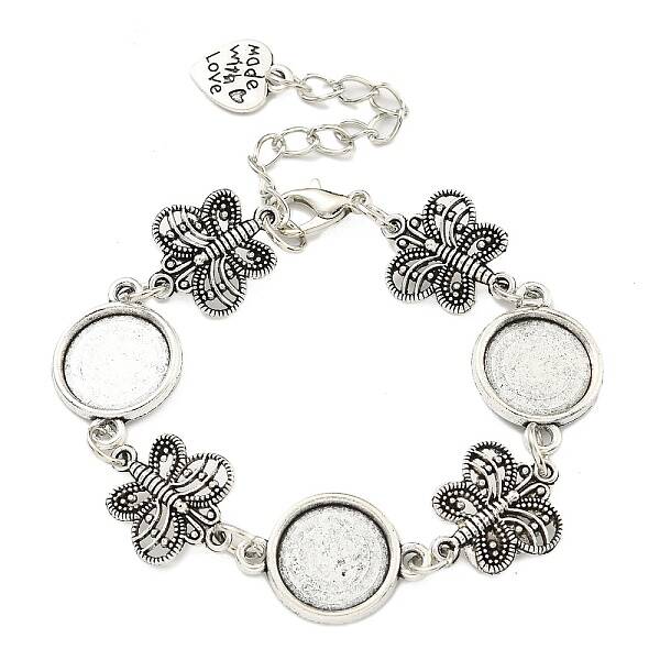 Antique Silver Plated Alloy Link Chain Bracelet Making