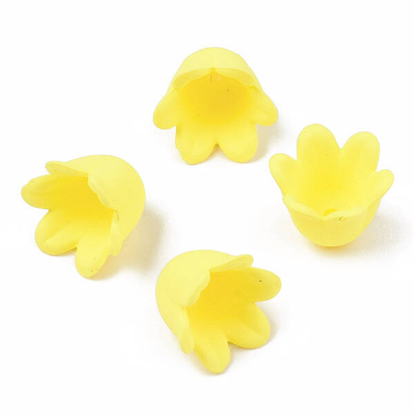 Rubberized Style Opaque Acrylic Bead Caps