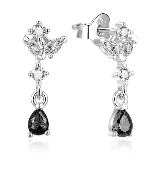 Beneto Distinctive Beach Earrings in Silver with Fuchsia Zirconia AGUP2183/SL