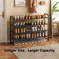 2 / 3 /4Tier  Long Shoe Rack for Closet Shoe Organizer for Closet Floor Entryway Storage Stackable Wide Shoe Shelf
