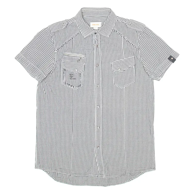 DIESEL Womens Shirt Black Gingham L