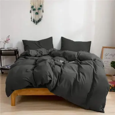 Solid Color Duvet Cover Set, Including Soft Comfortable Duvet Cover & 1/2 Counts Pillowcase without Filler, Bedding Supplies ...