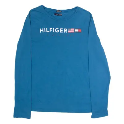 TOMMY HILFIGER Boys T-Shirt Blue Long Sleeve USA Crew Neck 16Y