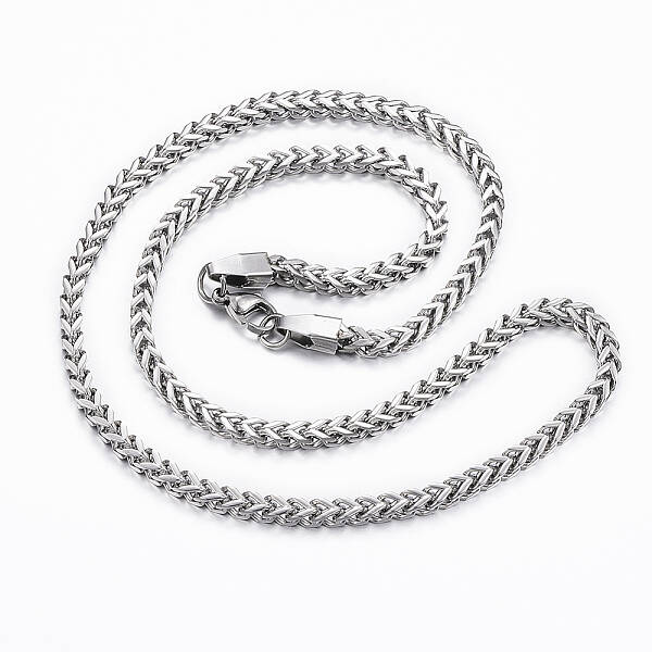 Non-Tarnish 304 Stainless Steel Wheat Chain Necklaces