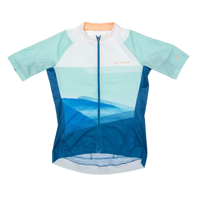 VAUDE Full Zip Cycling Womens Jersey Blue High Neck M