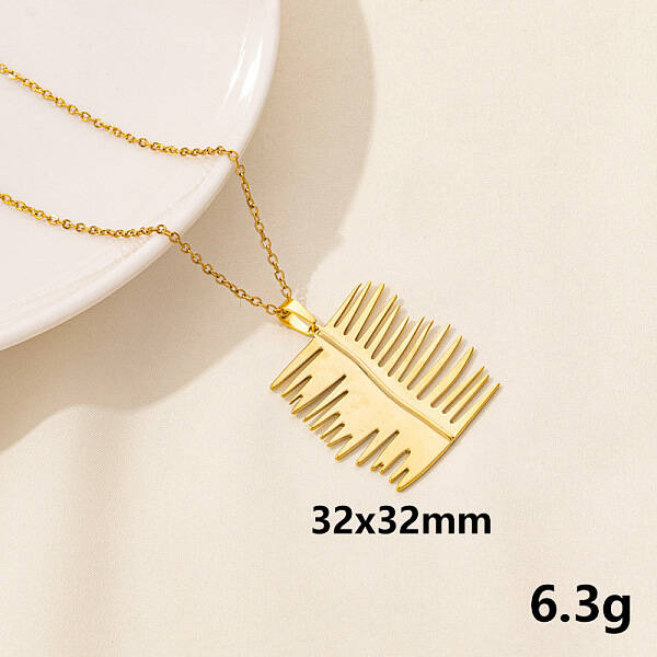 Stainless Steel Leaf Pendant Necklaces