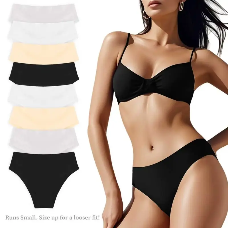 Women's Cotton Bikini Brief Underwear Multipacks (8pcs/4pcs) - High Waist Soft Breathable Panties, Seamless Comfort Briefs fo...