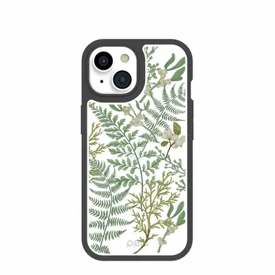 Clear Herbarium iPhone 15 Case With Black Ridge