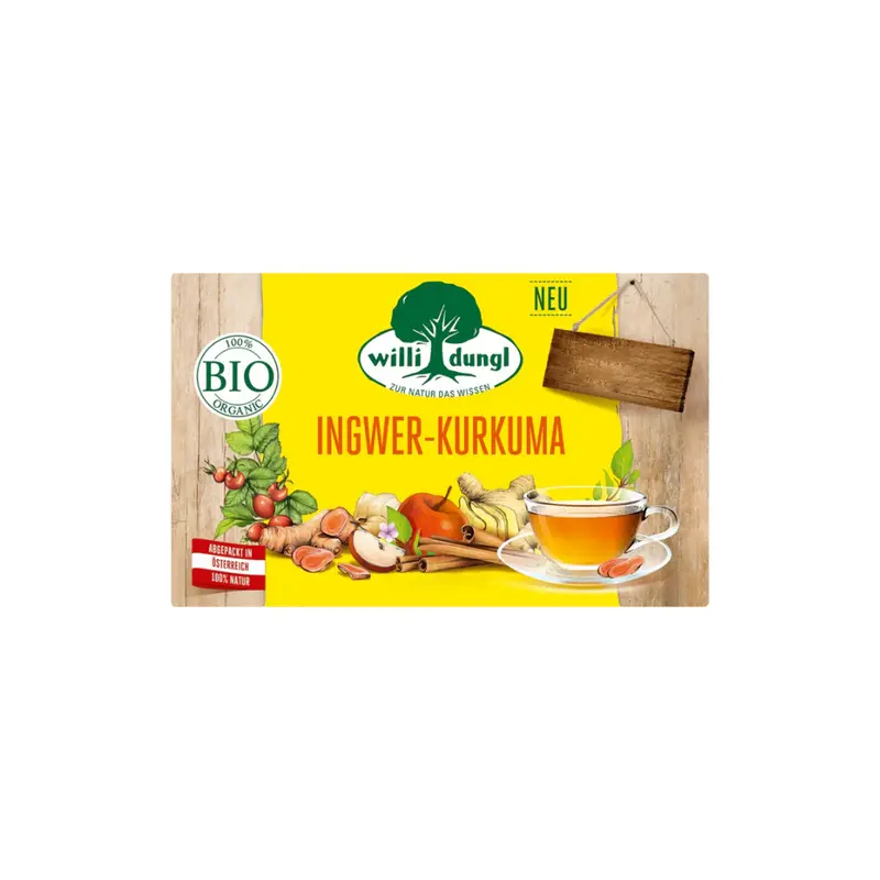 Willi Dungl Organic Ginger and Turmeric Herbal Tea, 40 G