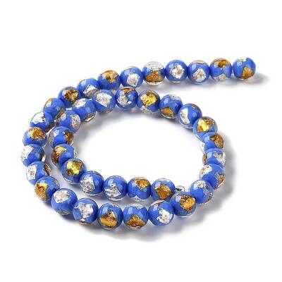 Handmade Gold & Silver Foil Lampwork Beads