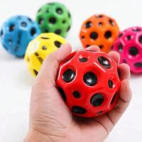 Hole High Elastic Bouncy Ball, 1 Piece Soft Rubber Ball, Perforated Ball, Crescent Moon Shaped Anti-drop Ball, Indoor Stress ...