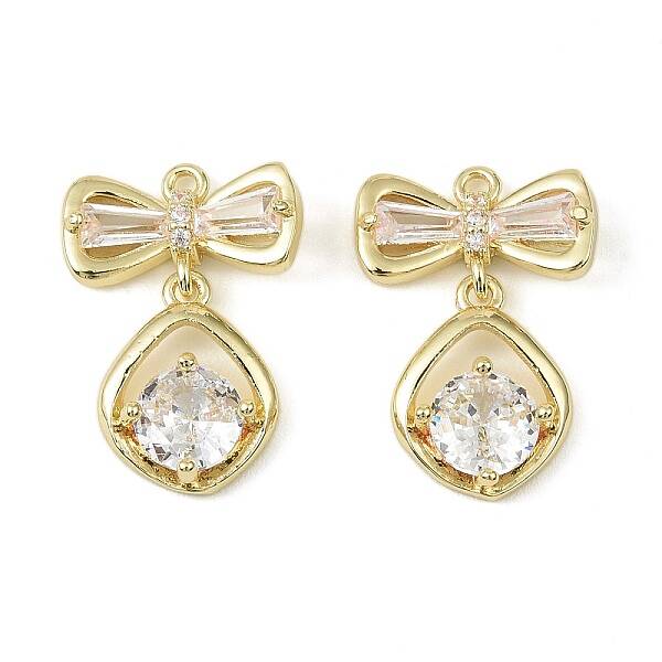 Brass Micro Pave Cubic Zirconia Pendants