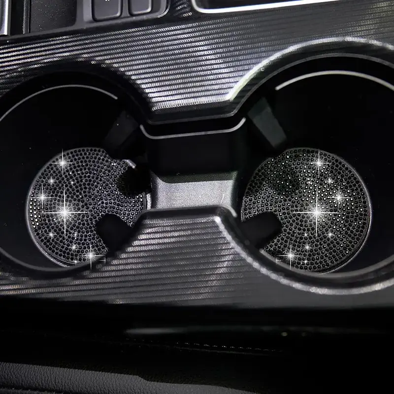 Car Coasters, 1 Pair Car Cup Holder Mat, Anti-slip & Shockproof Car Cup Holder Coaster, Fashionable Car Accessories