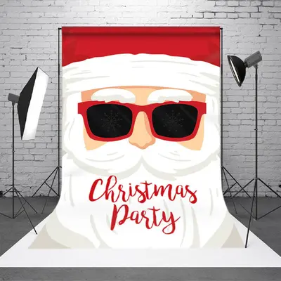 Sunglasses Santa Claus White Beard Christmas Backdrop - Aperturee