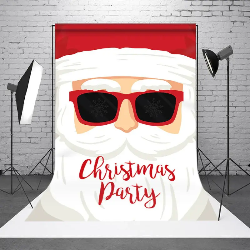 Sunglasses Santa Claus White Beard Christmas Backdrop - Aperturee