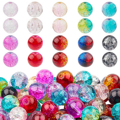 Transparent Crackle Glass Beads