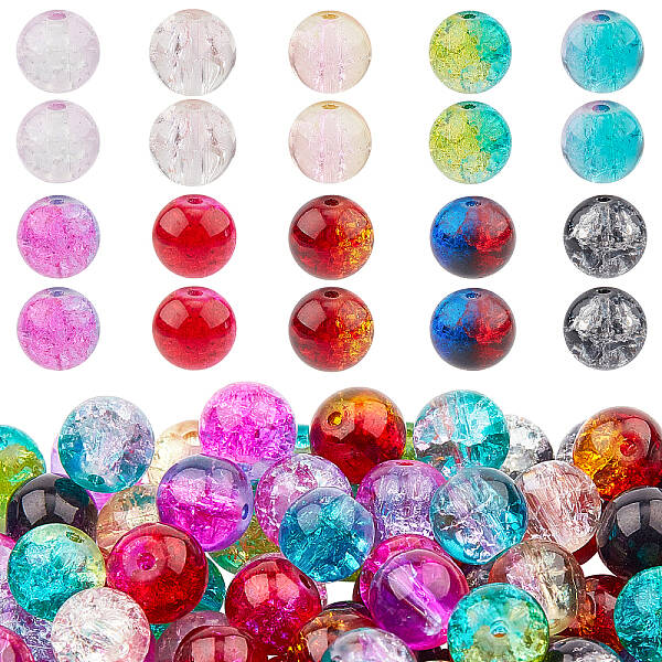 Transparent Crackle Glass Beads