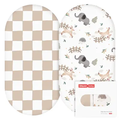 2Pcs/Set Crib Fitted Sheet, Baby Bassinet Sheets Set, Breathable Cozy Fitted Mattress Sheet, Elastic Travel Crib Fashionable ...