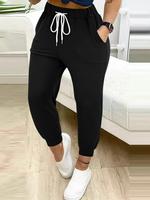 【plus Size】 Solid Jogger Pants, Casual Comfy Pocket Trousers for Daily Wear, Women's Bottoms for All Seasons, Women Worko...