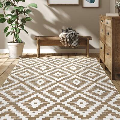 Garvee Washable Rugs 4x6 Rug for Living Room Moroccan Geometric Trellis Area Rug for Bedroom Modern Distressed Office Rug Low...