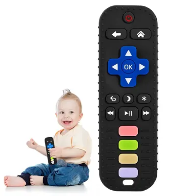 Halloween Fall Gift Teething Toys for Babies 3-6-12 Months – Remote Control Shaped Silicone Baby Teether, BPA-Free Chew Toy...