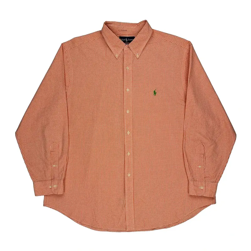 Ralph Lauren Checked Shirt - 2XL Orange Cotton