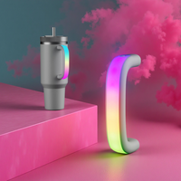 LED Light-Up Tumbler Handle for Stanley 40oz/30oz Tumbler - Comfortable Water Bottle Handle with Colorful Light, Ideal for Ou...