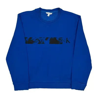 Calvin Klein Jeans Sweatshirt - Large Blue Cotton Blend
