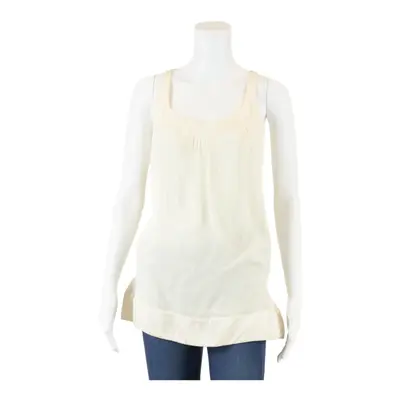 REISS Carnation Beaded Top Cream Silk Sleeveless Womens UK 6