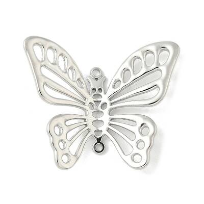 304 Stainless Steel Hollow Butterfly Connector Charms