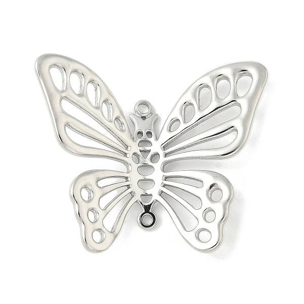 304 Stainless Steel Hollow Butterfly Connector Charms