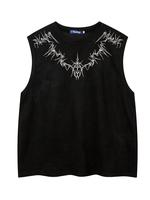 Men's Loose Graphic Embroidery Round Neck Tank Top, Casual Sleeveless Crew Neck Top for Summer, Tank Tops for Men, Fashion Me...