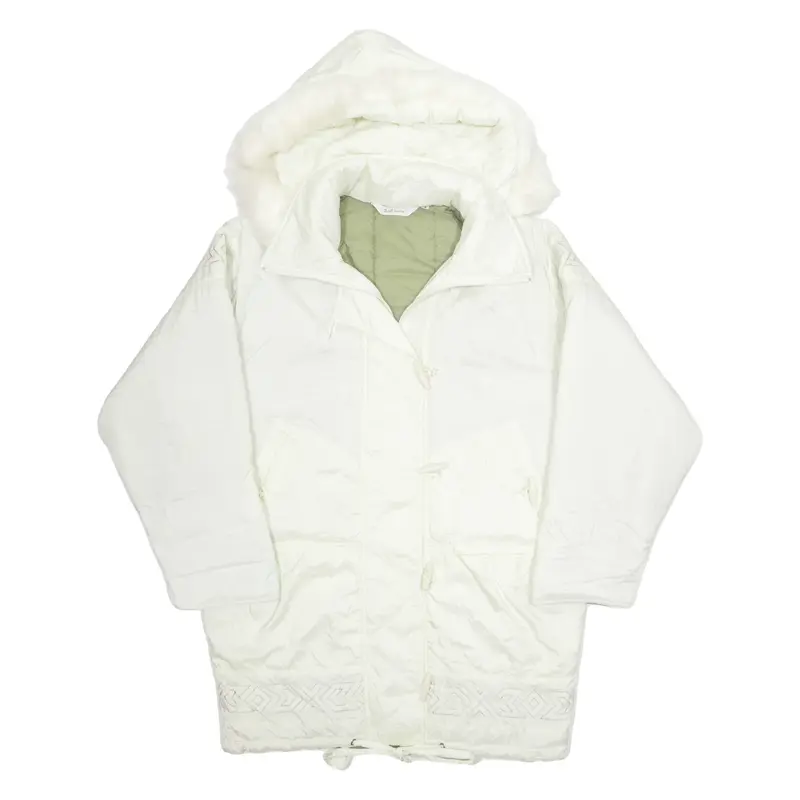 LOST SCENE Mens Parka Coat White Hooded M