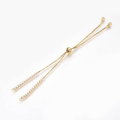 Adjustable Brass Micro Pave Cubic Zirconia Chain Bracelet Making