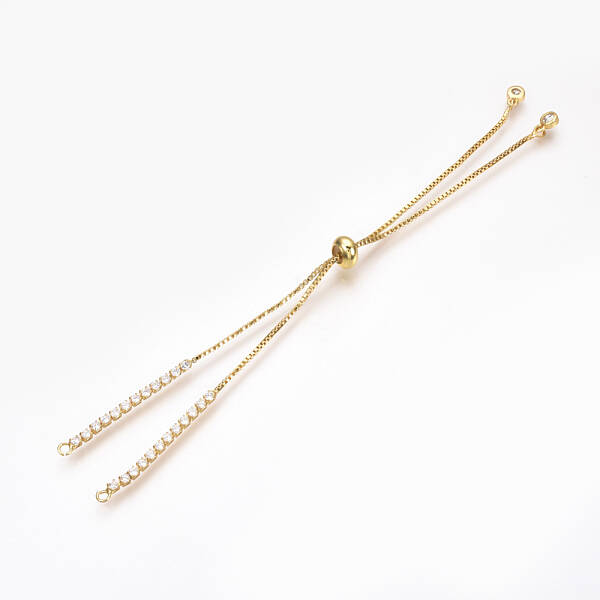 Adjustable Brass Micro Pave Cubic Zirconia Chain Bracelet Making