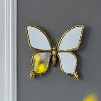 Butterfly Design Wall Mounted Mirror, 1 Count Vintage Resin Butterfly Wall Hanging Decor, Creative Wall Decor for Home Living...