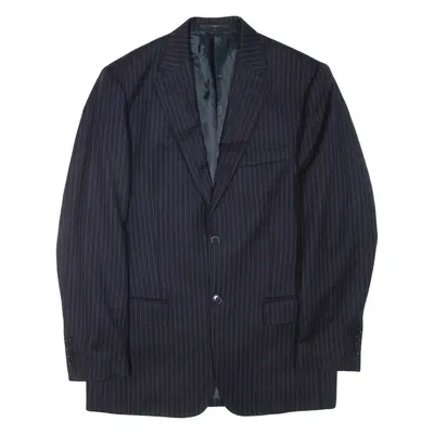 VALENTINO Mens Blazer Jacket Blue Wool Striped M