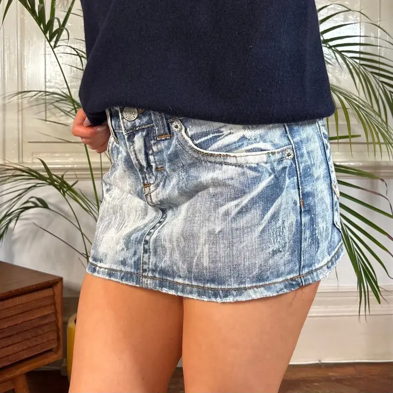 Terranova Mini Denim Skirt - 31W UK 12 Blue Cotton