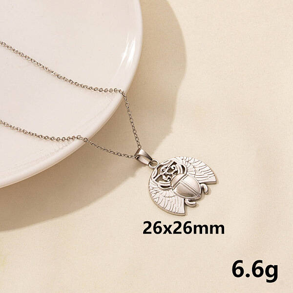 304 Stainless Steel Insects Pendant Necklace
