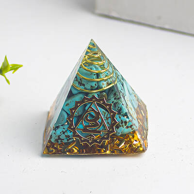 Chakra Theme Orgonite Pyramid Resin Energy Generators