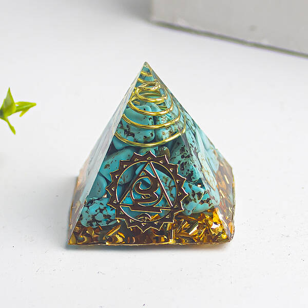 Chakra Theme Orgonite Pyramid Resin Energy Generators