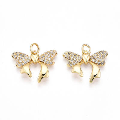 Brass Micro Pave Cubic Zirconia Pendants