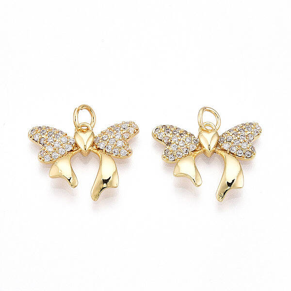 Brass Micro Pave Cubic Zirconia Pendants