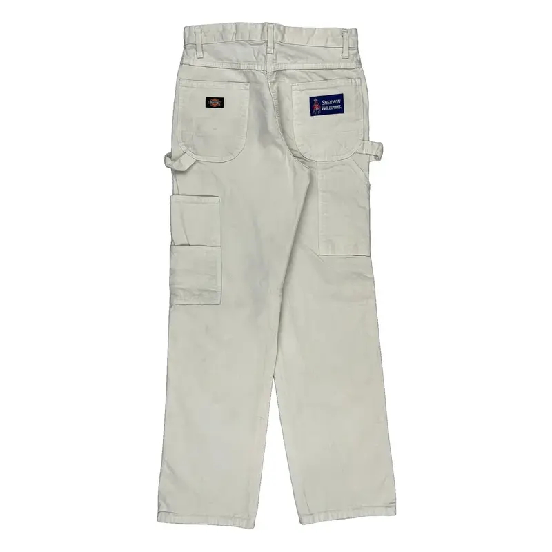Sherwin Williams Dickies Carpenter Trousers - 30W 32L White Cotton | Size: 30″ waist