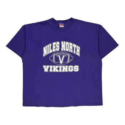 Niles North Vikings Champion T-Shirt - 3XL Purple Cotton